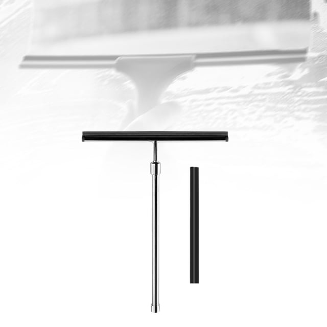 Escobilla de goma para ducha, escobilla de goma para suelo, limpieza de azulejos, longitud ajustable, limpiaparabrisas para suelos, ventanas, vidrio,