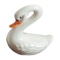 thumbnail image 3 of Ceramic White Swan Figurines Toppers, Porcelain Figurine Luxurious White Decoration, Modern Minimalist Art Knick Knacks for Home Office Dresser Shelf Shelves Fireplace Decor, 3 of 3