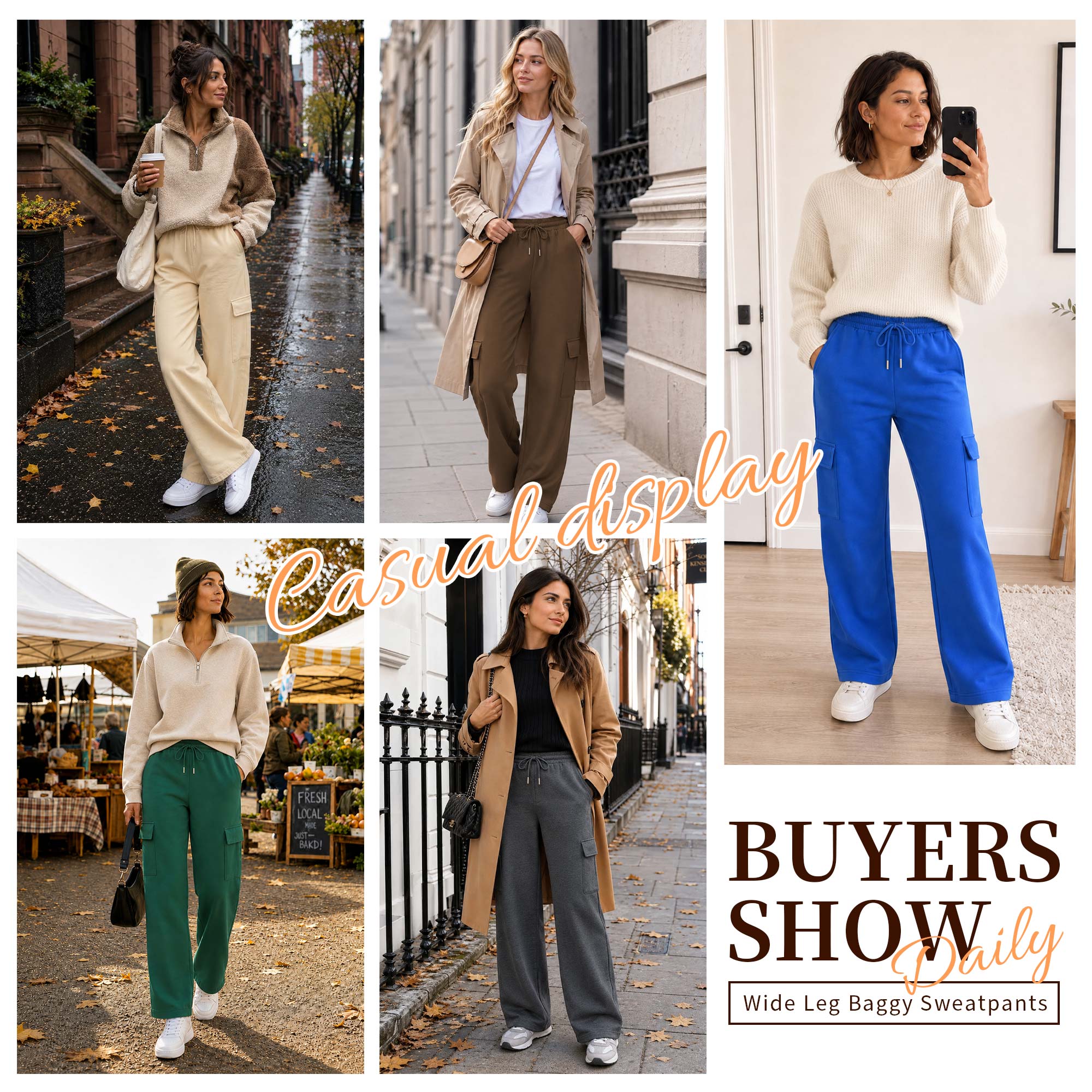 SWQZVT Women's Cargo Sweatpants Baggy Joggers photo 7