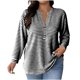 thumbnail image 3 of TaTaai Women Striped Long Sleeve Button V Neck Pullover Casual Fashion Top Ladies Spring Autumn Daily Commute Street Wear Soft Comfortable No Fading Machine Washable Blouse Gift, 3 of 7