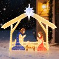 thumbnail image 1 of Costway 4 Ft Lighted Nativity Scene with 272 Warm & Cold White LED Lights, Ground Stakes, 1 of 10
