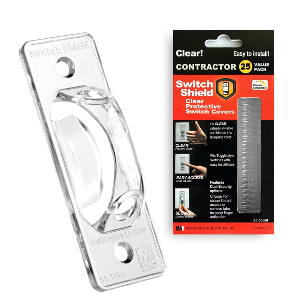 Clear Light Switch Guard / Cover (25 Pack) Toggle Style, ChildSafe