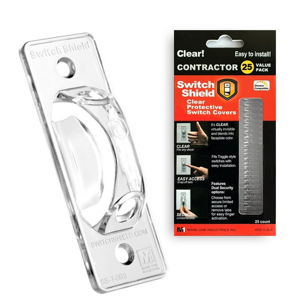 Clear Light Switch Guard / Cover (25 Pack) Toggle Style, ChildSafe