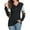 01Black, variant on ANYJOIN Womens Button Up Long Sleeve Henley Tunic Tops V-Neck Casual Color Block Sweatshirt