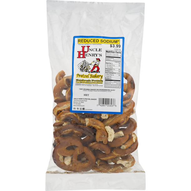 Uncle Henry's Pretzel Bakery Handmade Reduced Sodium Pretzels, 3Pack 8
