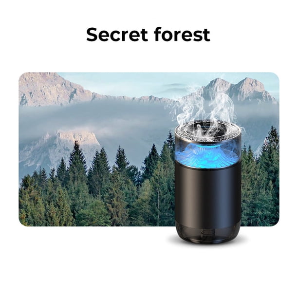Xihbxyly Difusor de Aromaterapia En Aerosol para Coche, Atomización Electrónica de 360°, Tres Modos de Pulverización Ajustables, Luz Ambiental Integrada, Encendido y Apagado Automático con Vibración,