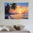 thumbnail image 3 of PRATYUS  Ocean Tapestry for Bedroom Beach Palm Tree Wall Hanging Sunrise Decor, 60x40 Inch, Blue 60x40in, 3 of 7