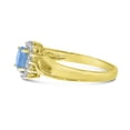 thumbnail image 4 of 10k Yellow Gold Oval Blue Topaz And Diamond Ring, 4 of 6