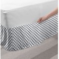 thumbnail image 2 of Modern Bed Skirt, Geometrical Stripes Crossing Zig Zag Basket Braid Like Image, Elastic Bedskirt Dust Ruffle Wrap Around for Bedding Decor, 4 Sizes, Charcoal Grey White, by Ambesonne, 2 of 2