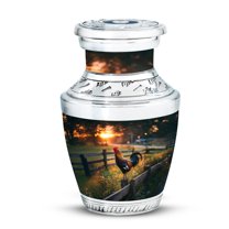 Yatskia Sunset Rooster Small Urns for Human Ashes Keepsake, Cremation Burial Urns for Human Ash, Mini Memorial Urn for Ashes Adult Male, (Tasty Pack of 1, 3 Inch)