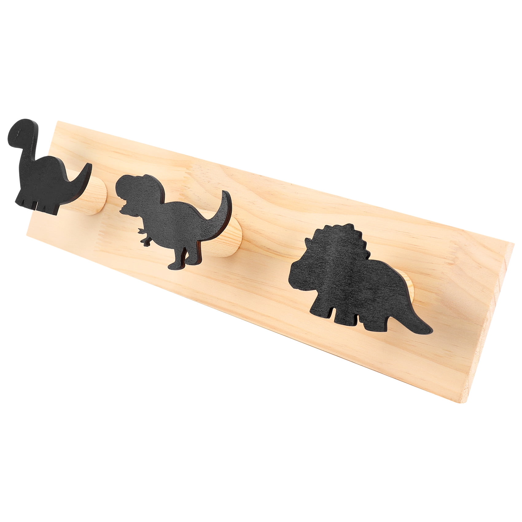 Kids Dinosaur Wall Mounted Coat Hooks Wooden Door Hanger for Boys Bedroom Nursery Playroom Decorations Black Walmart