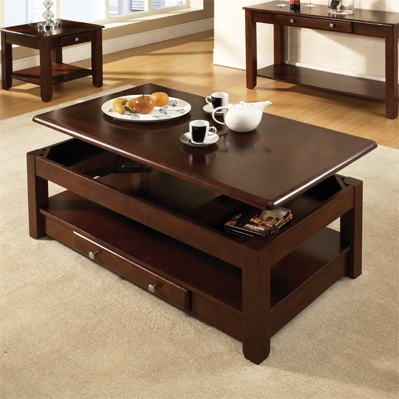 Bowery Hill Lift Top Coffee Table In Cherry