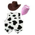 thumbnail image 2 of iiniim Boys Girls Cowboy Cowgirl Waistcoat Cow Flannel Vest Coat Fancy Dress Up Party Cow&Pink 12, 2 of 6