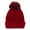 Red, variant on CTM  Knit Winter Beanie with Cuff and Synthetic Fur Pom (Women)