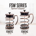 thumbnail image 5 of OVENTE French Press Coffee Maker 27 Ounce with Heat Resistant Borosilicate Glass, Stainless Steel Design and 4-Level Filter System, Portable Cold Brewer Pot for Travel, Camping or Gift, Copper FSW27C, 5 of 8