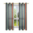 thumbnail image 7 of Yayeee Window Curtains Light Filtering 63"x52" Grommet Panel Pair Home Living Room Decor, Navy Blue Stripes, 7 of 7