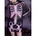 thumbnail image 6 of Baby Sweetie Women´s Skull Skeleton Halloween Long Mesh Tops Long Sleeve Gothic T-shirt Cosplay Bodysuit Outfit, 6 of 7