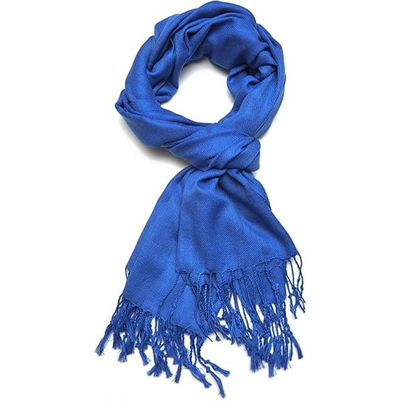 Plain Soft Pashmina Shawl Wrap Scarf Solid Colors Royal Blue