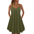 thumbnail image 2 of Vedolay for Women's Plus Size Flutter Sleeve Dress Deep V Neck A-Line Swing Midi Dresses,Green XL, 2 of 3