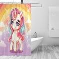 thumbnail image 2 of Coolnut Cute Unicorn (5) Shower Curtain for Bathroom, Bath Bathroom Accessories with 12 Pack Hooks for Home Hotels, 60 X 72 in Home Decor, 2 of 6