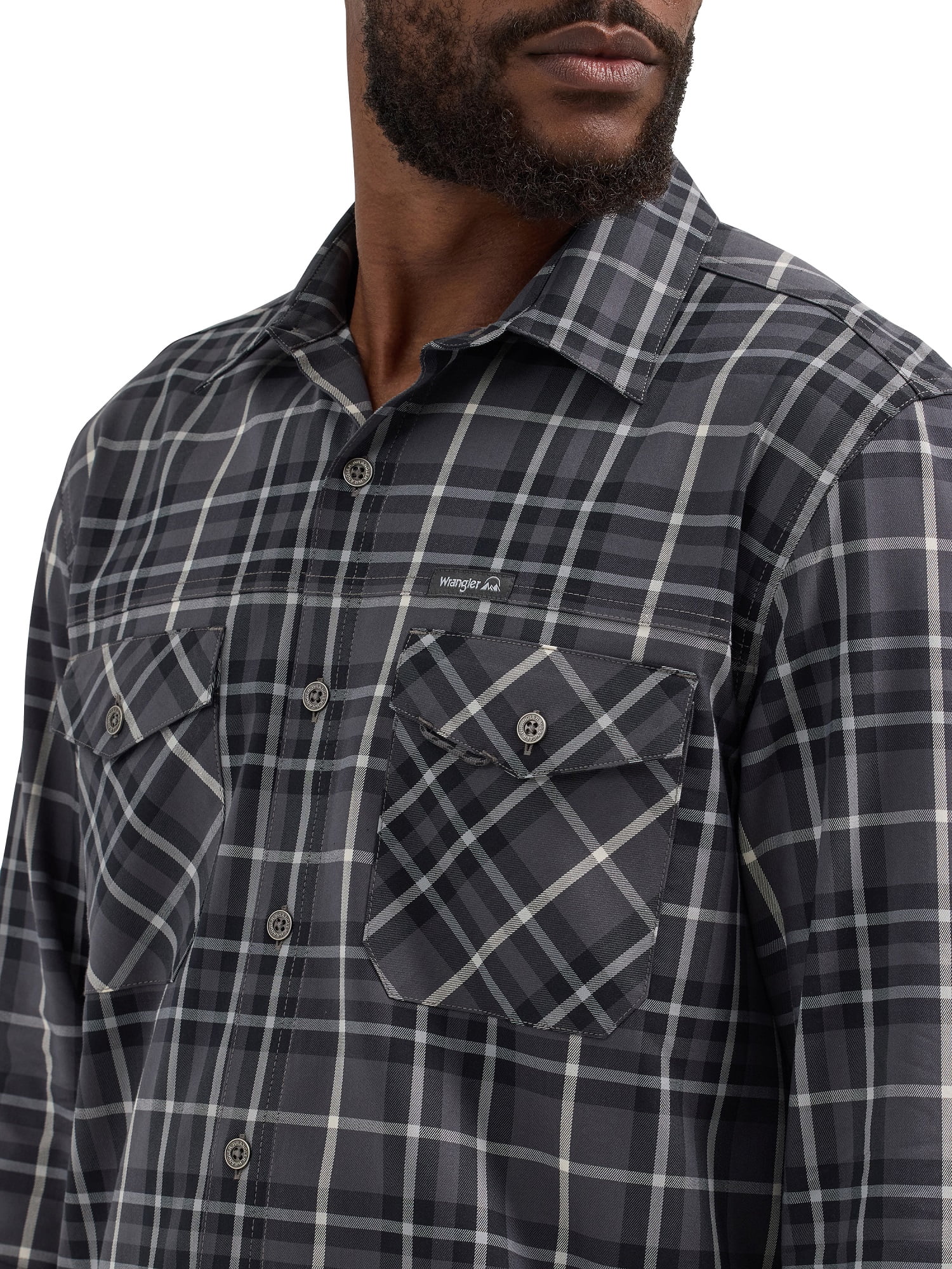 Wrangler® Men's Outdoor Long Sleeve Shirt with UPF 30+ Protection, Sizes S-5XL