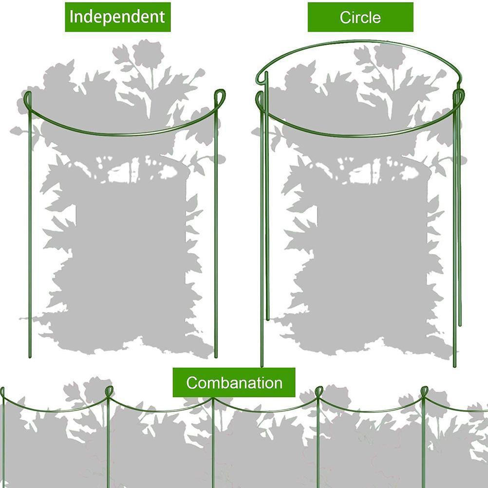 6 Pack Plant Support Stakes Ring Cage Metal Garden Plant Stake Plant Support Ring for Peony Tomato Vegetable Rose Flowers Vine