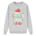 thumbnail image 4 of Fiaer Christmas Family Matching Sweatshirt Long Sleeve Letter Santa Hat Print Pullover Trendy Crew Neck Loose Fit Warm Breathable Tops Children Grey2 3-4 Years, 4 of 4