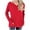 Red (New Upgrade), variant on Htigea V-Neck Long Sleeve Tops for Women Cute Print Tunic Shirts Casual Loose Fit Pullover Side Pockets Tshirt Black S