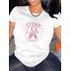 thumbnail image 2 of Awareness Women's Black T-Shirt with Pink Ribbon Graphic - Casual & Sporty Round Neck Short Sleeve, Comfortable Polyester Blend Summer Top, Awareness Items, 2 of 8