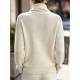 thumbnail image 2 of Women Cowl Neck Knit Sweater, Long Sleeve Loose Fit Solid Pullover, Casual Autumn Jumper for Daily Commute Holiday Home Wear, 2 of 8