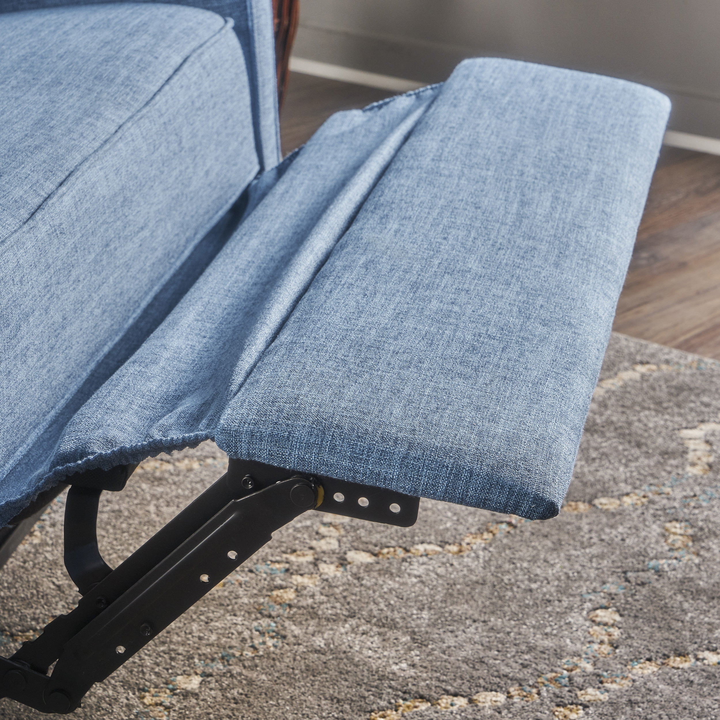 Noble House Callico Recliner Fabric Loveseat, Blue