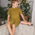 thumbnail image 4 of Balery Gold Glitter Conjunto de Pijama Infantil de Manga Corta con Estampado – Ropa de Dormir de Algodón Suave-Large, 4 of 6