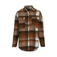 thumbnail image 5 of dazeni Women's Flannel Plaid Shirt Long Sleeve Button Down Shacket Jackets Coat Casual Shirt with Pockets, 5 of 5