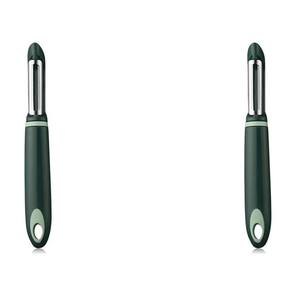 Matsuzay Pelador de patatas de cocina portátil, cepillo de verduras de acero inoxidable, mango ergonómico, raspador antideslizante, Verde 2Conjunto