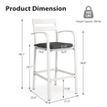 thumbnail image 4 of Ktaxon 2-Pc Outdoor Bar Stools, All-Weather Aluminum with Cushion for Patio, Backyard, White, 4 of 7