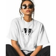 thumbnail image 2 of T Shirts for Women Short Sleeve Cotton Crewneck T-Shirt, Butterfly Streetwear Y2K Retro Graffiti Tee Tops Casual Basic T-Shirts, XS-5XL White S, 2 of 7