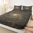 thumbnail image 3 of Manfei Staryy Sky Twin Sheet Sets,Galaxy Theme Twin Fitted Sheet,Gold Black Flat Sheet For Girls Boys,Breathable Home Decor,3 Pieces, 3 of 7