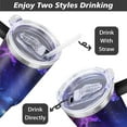 thumbnail image 5 of Purple Geometric Star 40oz Stainless Steel Vacuum Insulated Tumbler with Lid and Straw Gifts for Mom Friend Sister Grandma, 5 of 5