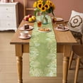 thumbnail image 2 of Sage Green Leaves Table Runner - 120 Inch Long Summer Botanical Pastoral Cotton and Linen Blended Dress Scarves Farmhouse Table Runner for Kitchen Dining, Coffee Table, 13" x 120", 2 of 8