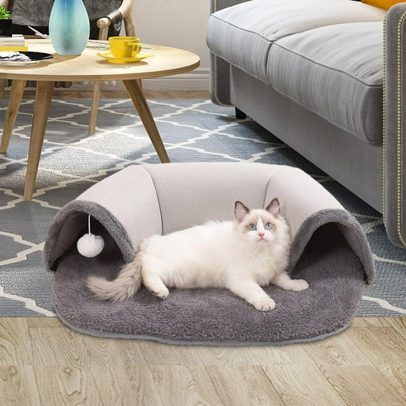 Cama túnel para gatos 2 en 1, centro de juegos, ejercicio, juguete interactivo duradero, escondite para gatos, hámsteres, conejos y animales pequeños