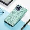 thumbnail image 4 of Conmpatible for T-Mobile REVVL 6 5G Wallet Case with Card Holder, Lovely Cartoon Cat & Dog Animal Embossed Pattern PU Leather Flip Cover Kickstand Magnetic Clasp Shockproof Case, Green, 4 of 6