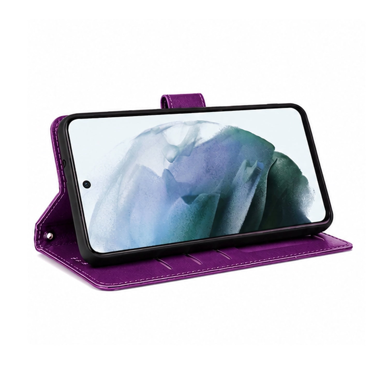 Vintage Leather Protective Wallet Cover for iPhone 17 Pro Max - Purple