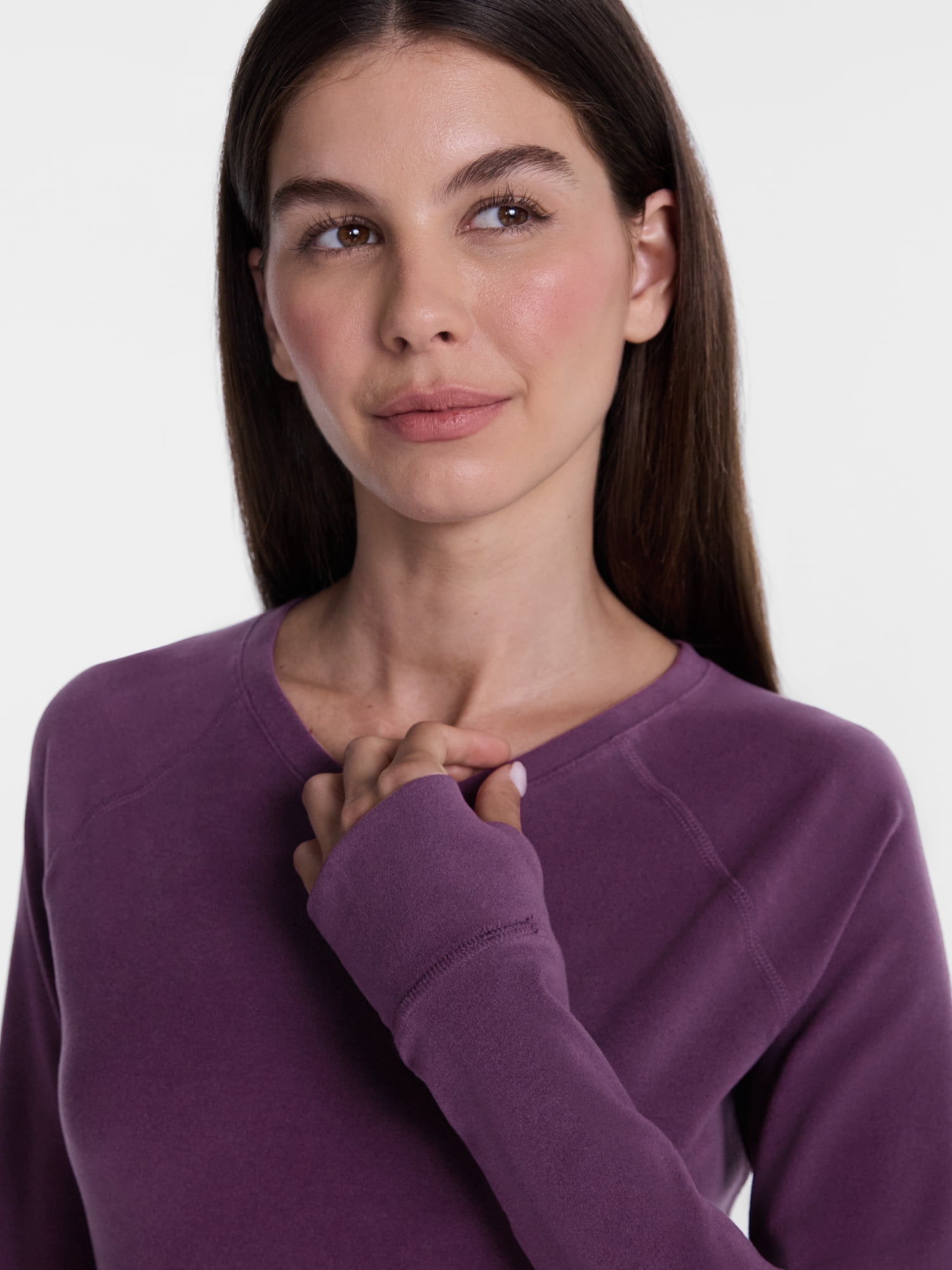 ClimateRight by Cuddl Duds Women’s Warmest Therma Suede Long Sleeve V Neck Thermal Base Layer Top, Sizes XS to 4X