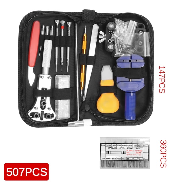 Relojes Caja Trasera Pin Link Spring Strap Remover Opener Tool Kit Set 147Pcs 507Pcs Reparación seitruly HA026255-02