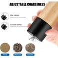 thumbnail image 3 of Oak Wood Salt and Pepper Mill Set with Adjustable Ceramic Grinder 6.5 inch", 3 of 5