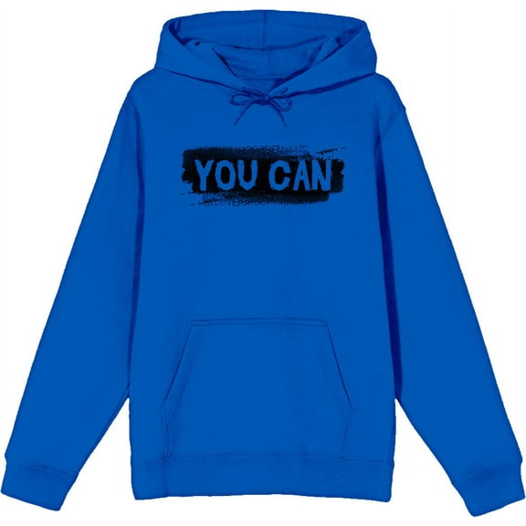 "You Can" Gym Culture Adult Blue Long Sleeve Hoodie-Medium