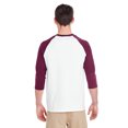 thumbnail image 3 of GILDAN G570 ADULT HEAVY COTTON 5.3 OZ. 3/4-RAGLAN SLEEVE T-SHIRT, M, WHITE/ MAROON, 3 of 4