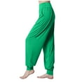 thumbnail image 4 of gbyLJF Womens Modal Cotton Soft Yoga Sports Dance Harem Pants Baggy Stretch Workout Yoga Pants Elastic Waist Green S, 4 of 5