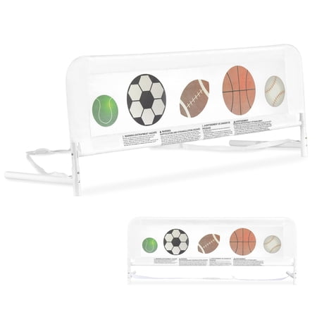 Dream On Me Adjustable Mesh Bed Rail, Sports Print