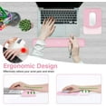 thumbnail image 2 of Mosiso Ergonomic Mouse Pad with Wrist Rest, Non-Slip Base Keyboard Wrist Rest Support, Memory Foam Computer Mouse Mat for Easy Typing and Home/Office Pain Relief, Pink, 2 of 7